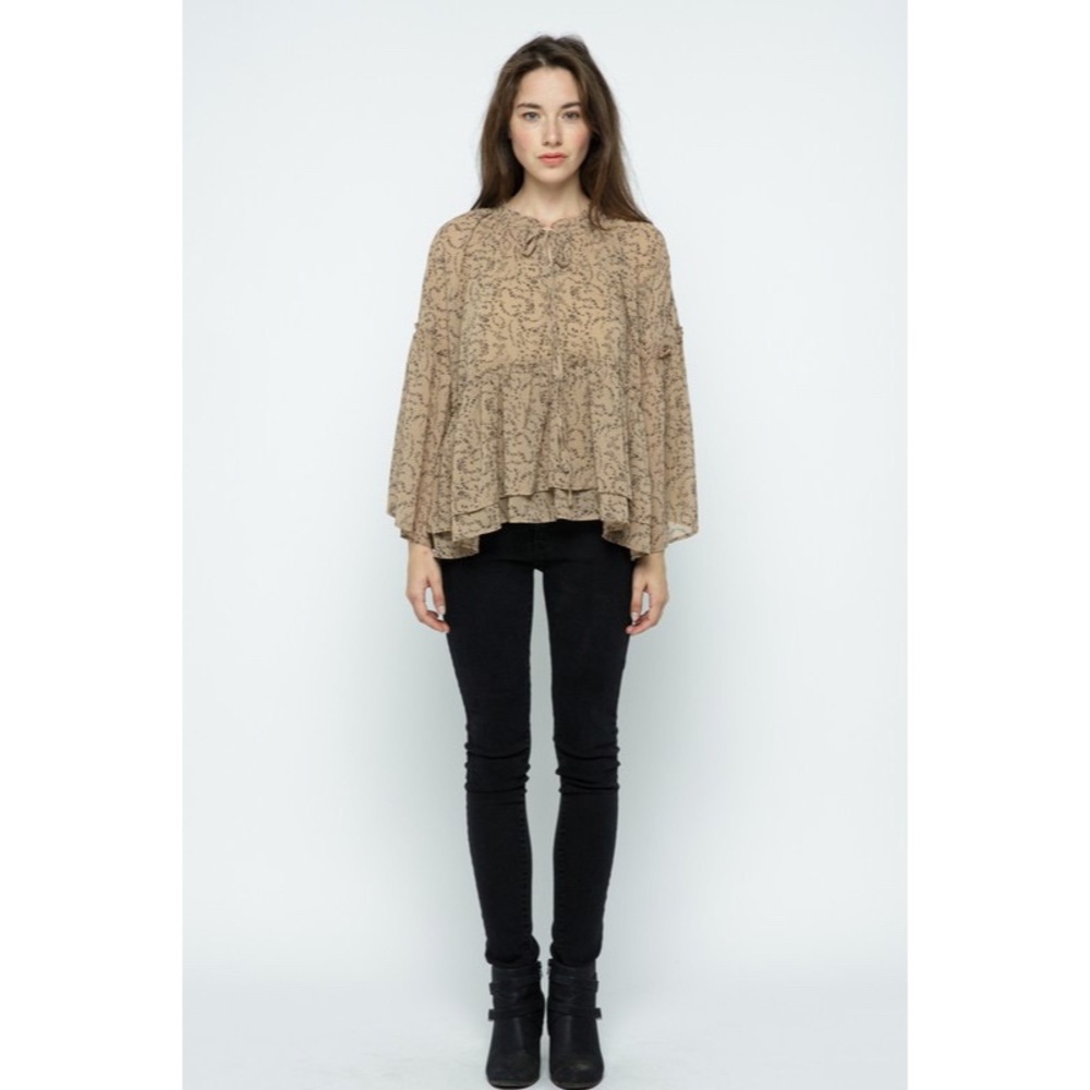 SCOTTSDALE FLUTTER SLEEVE BLOUSE - Picture 2 of 11